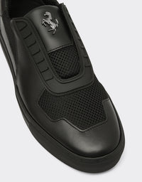 Sneakers avec Cheval cabré en cuir - Nero