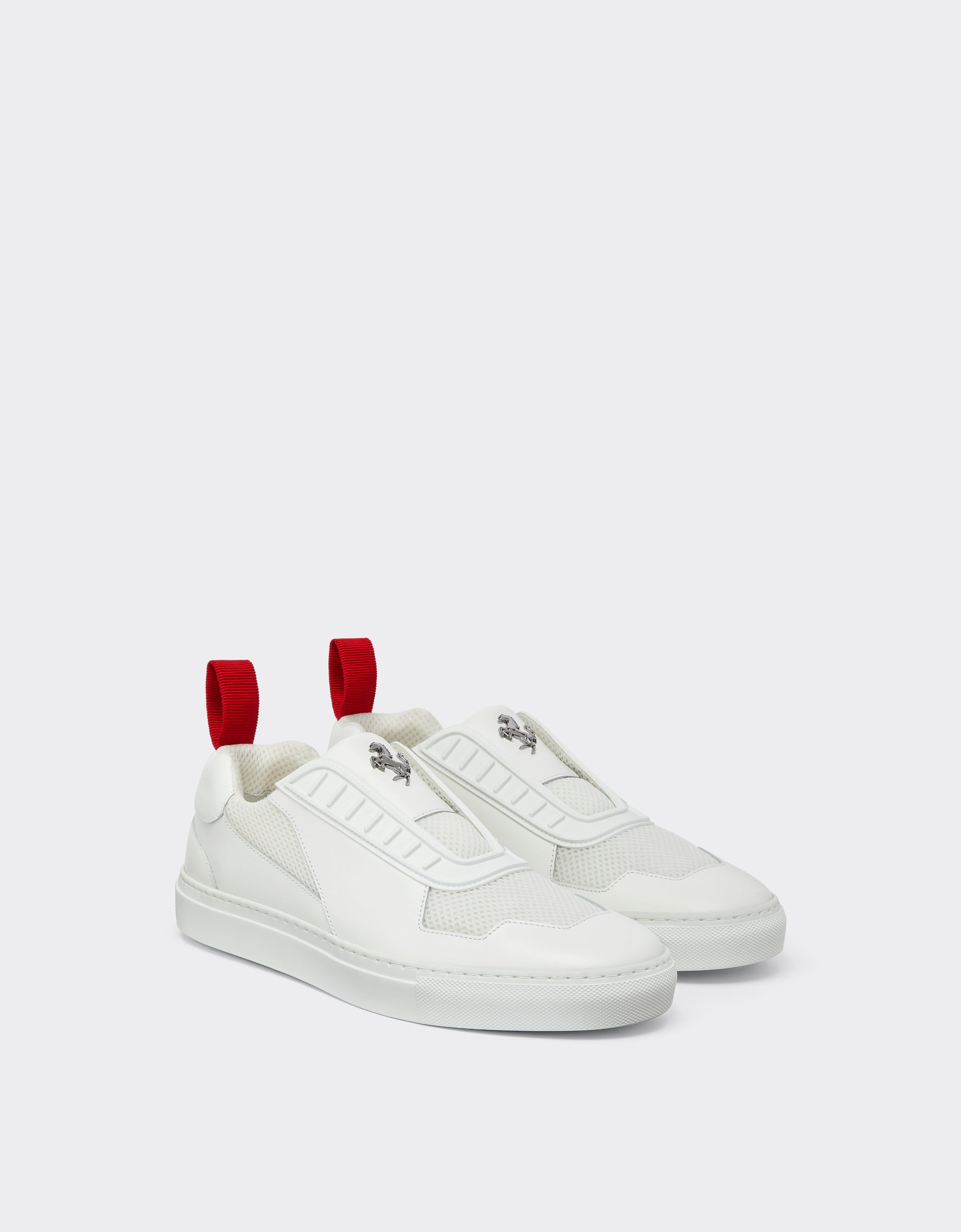 Sneakers avec Cheval cabré en cuir - Bianco