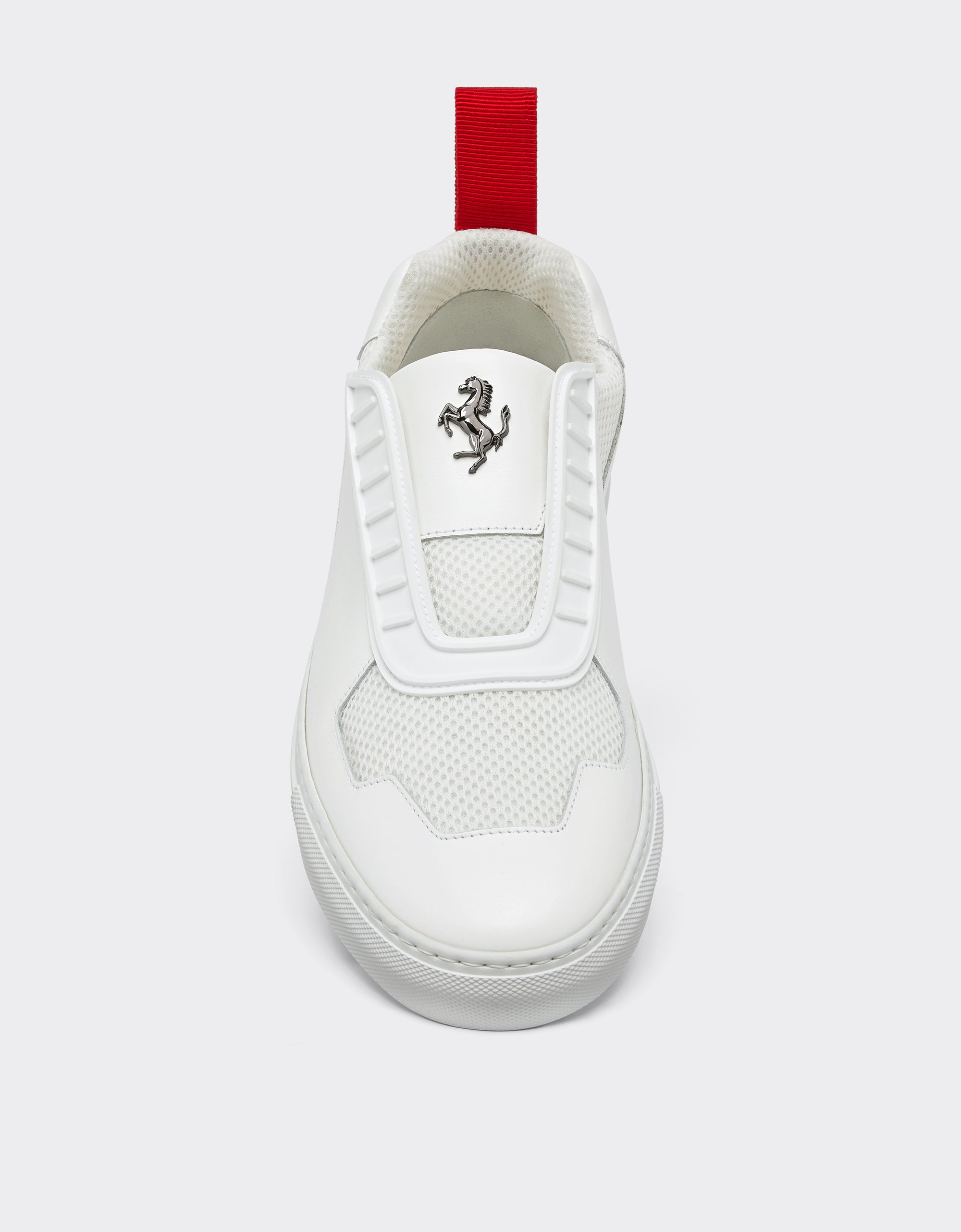 Sneakers avec Cheval cabré en cuir - Bianco
