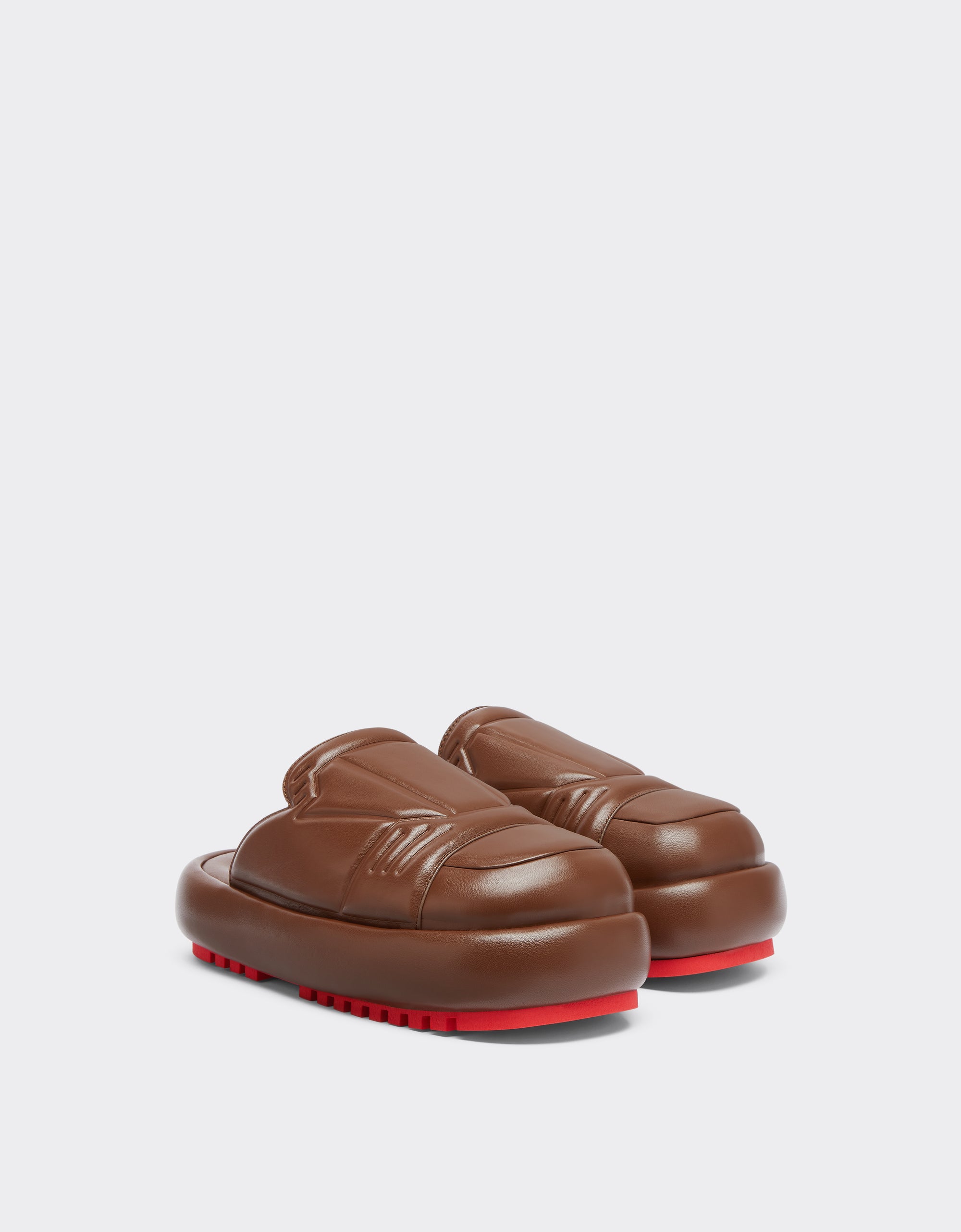 Mules unisexe matelassées en cuir - Cuoio