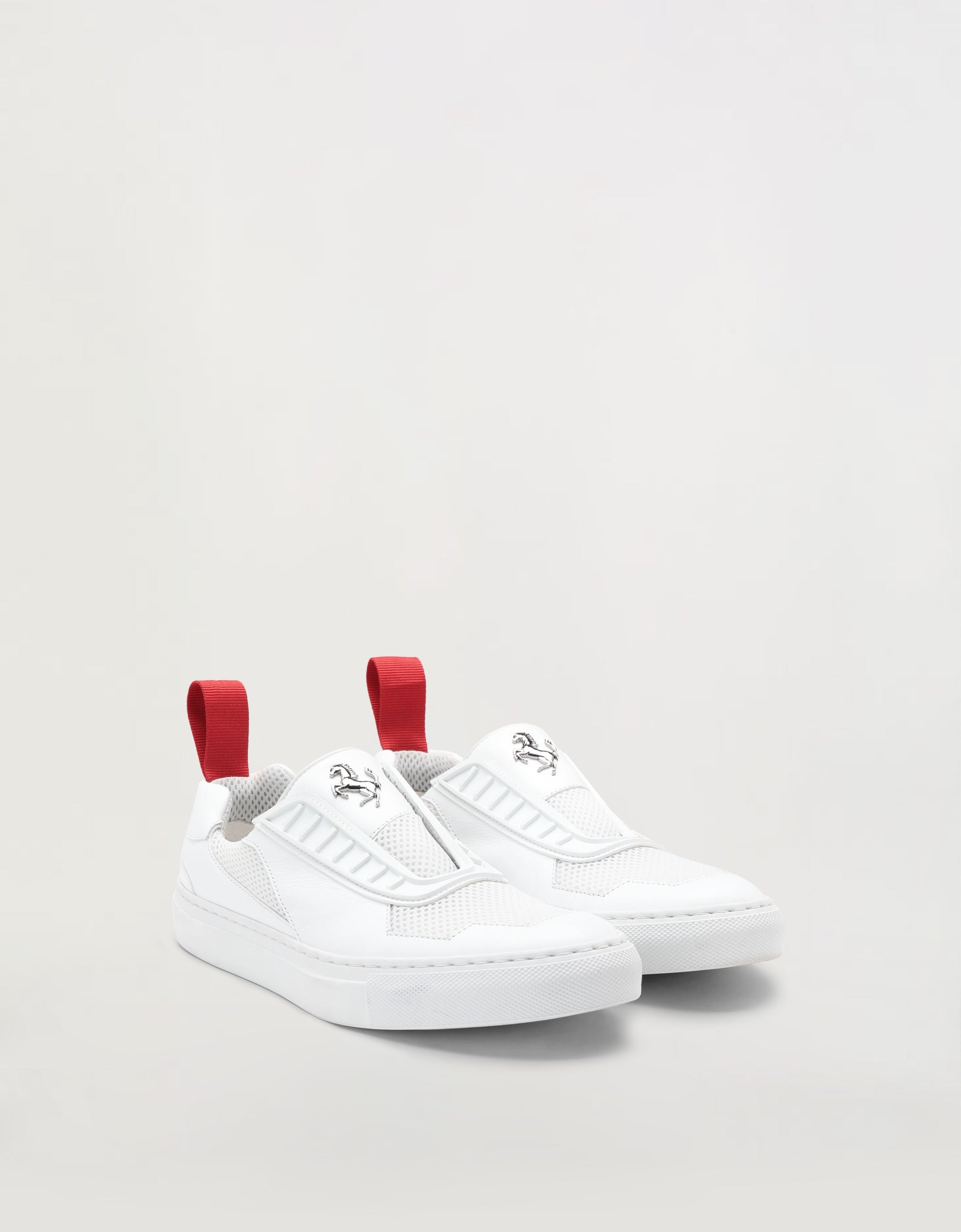 Sneakers avec Cheval cabré en cuir - Bianco