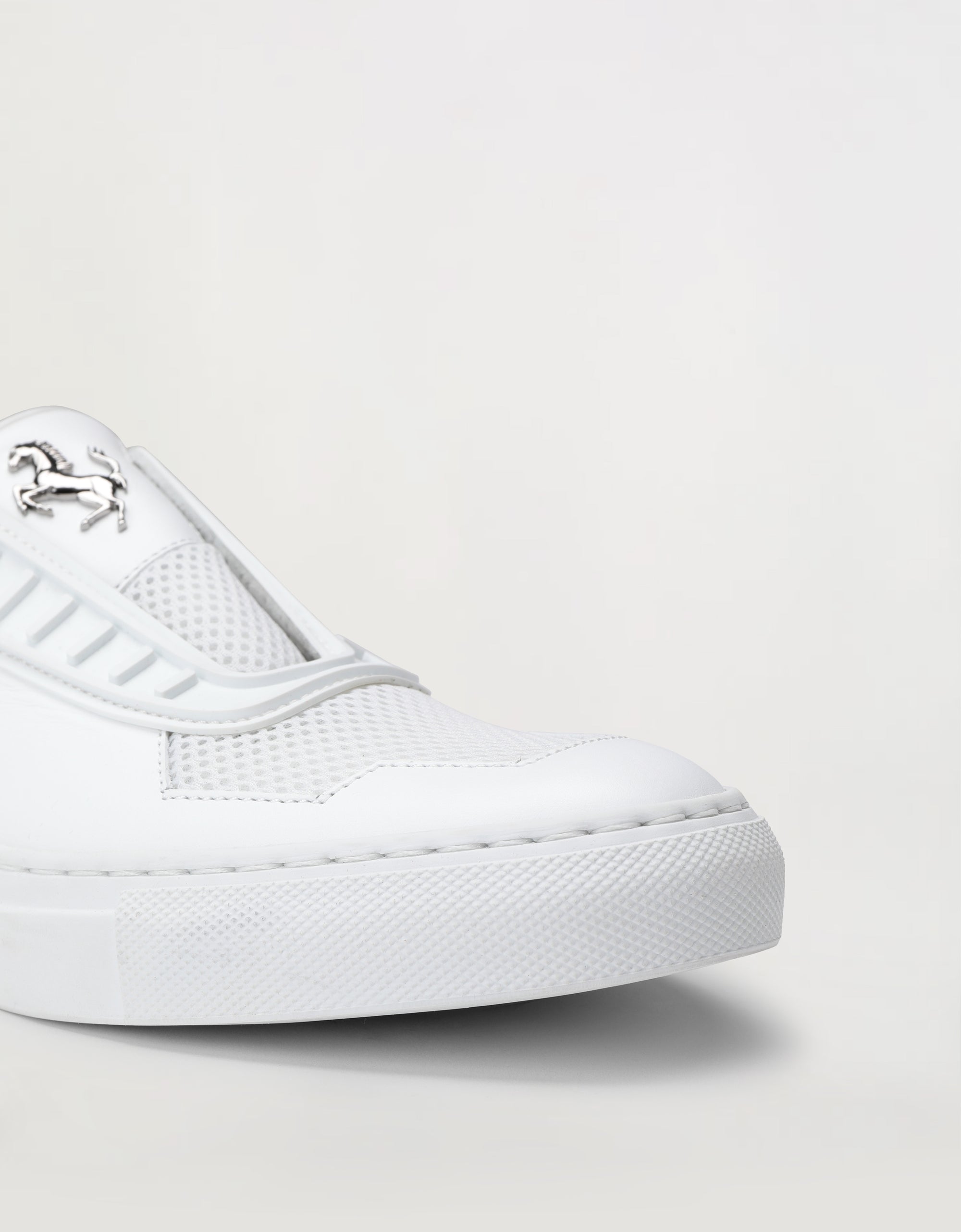 Sneakers avec Cheval cabré en cuir - Bianco