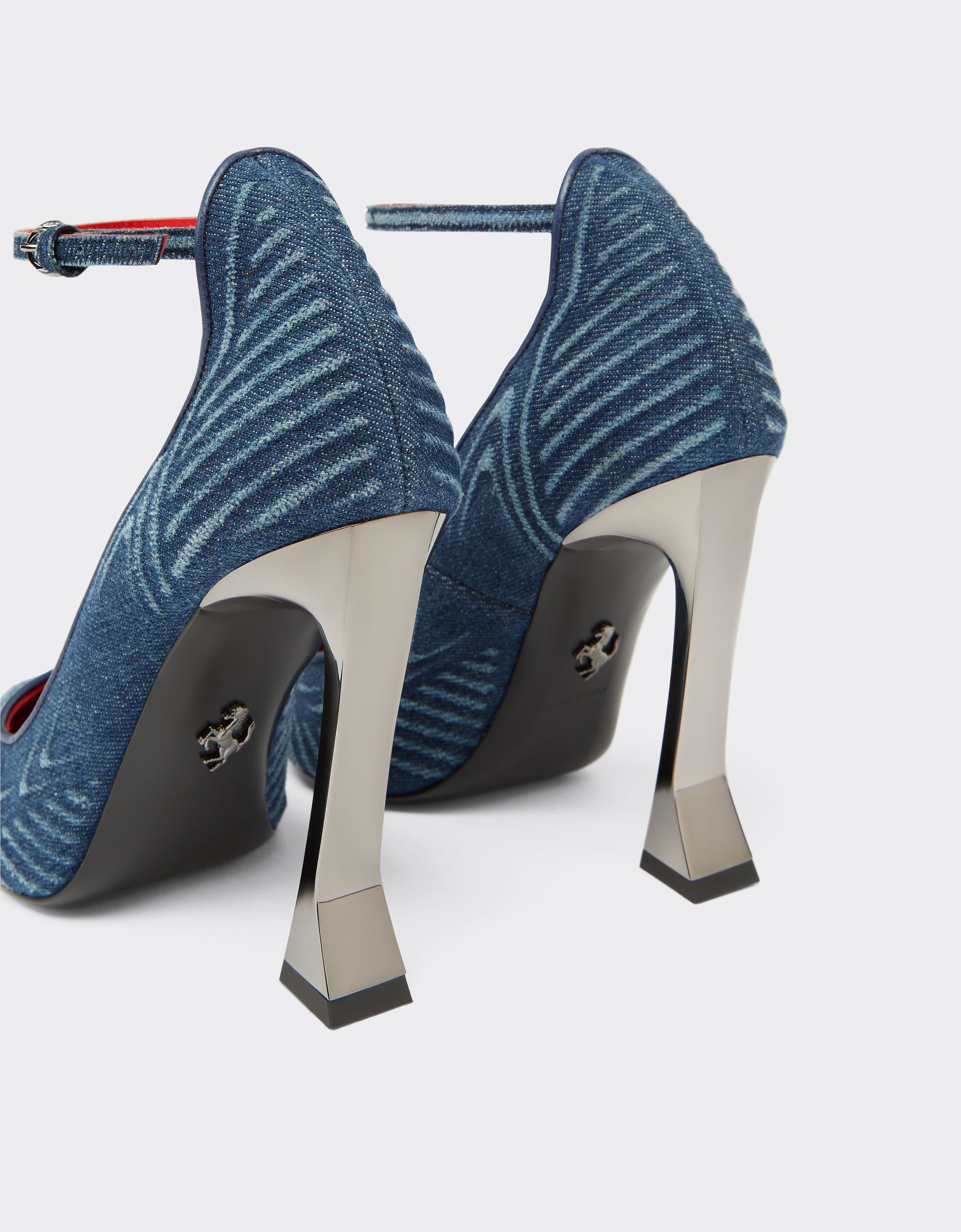 Escarpins avec bride en denim - Light Denim