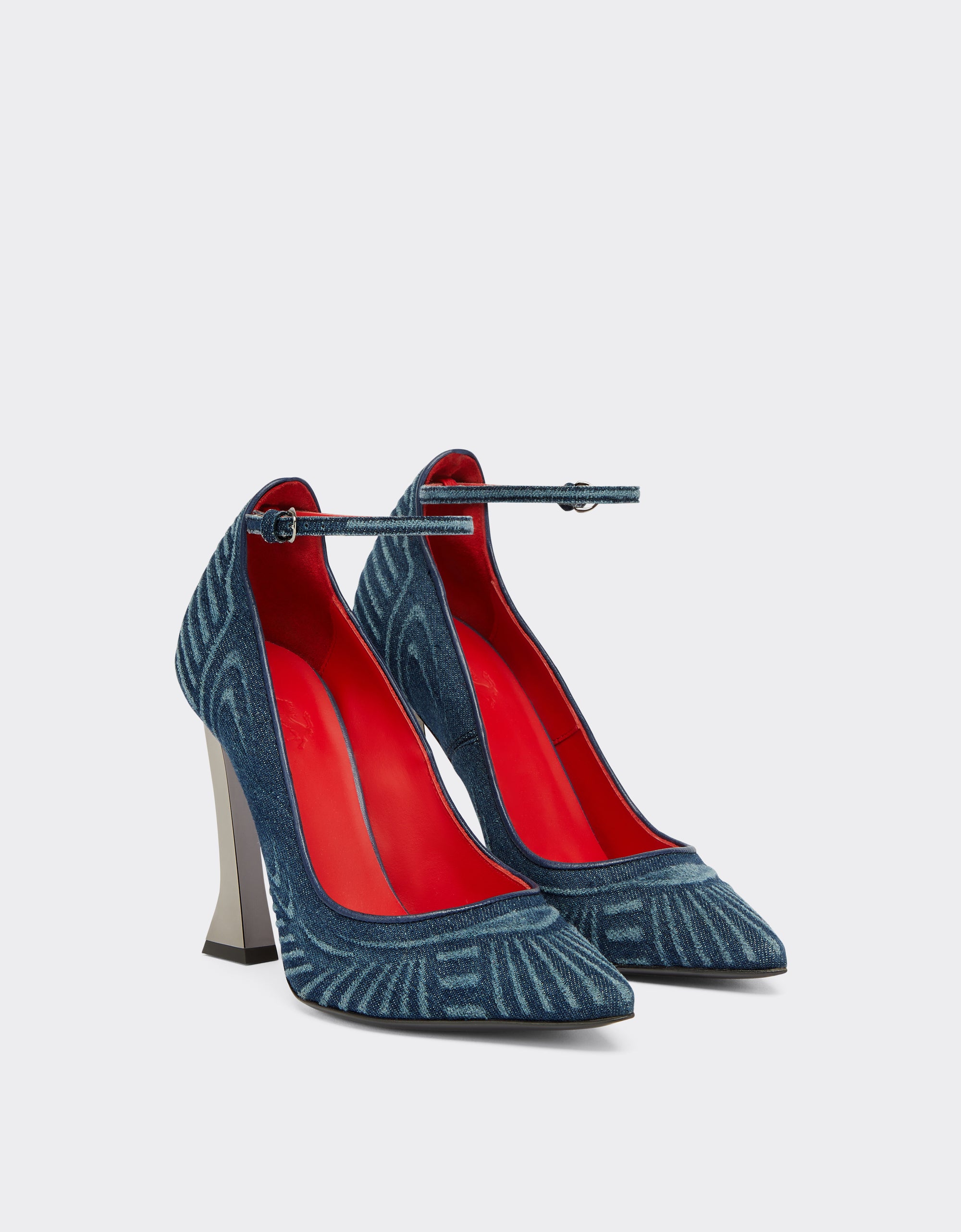 Escarpins avec bride en denim - Light Denim