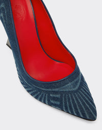 Escarpins avec bride en denim - Light Denim