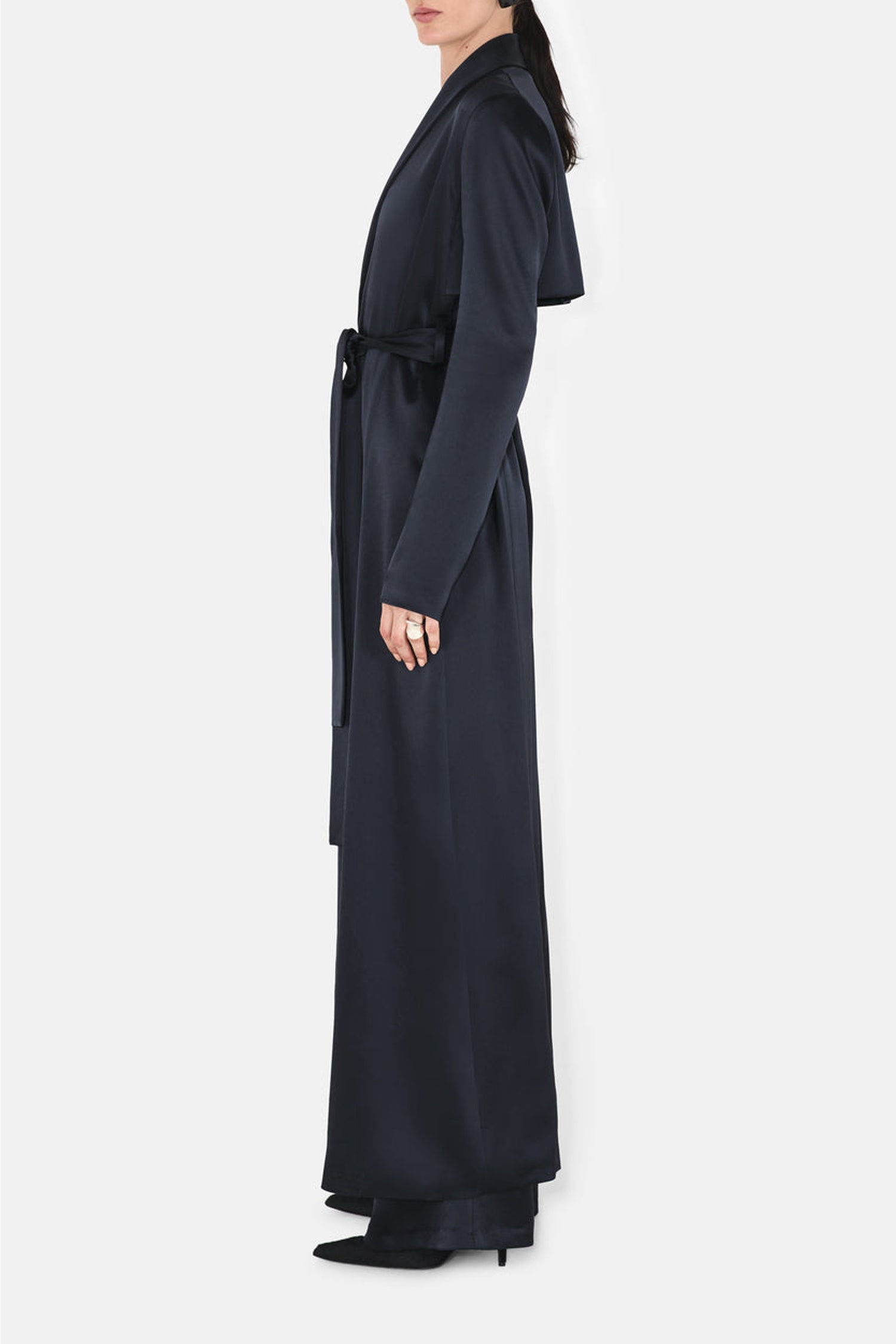 Satin trench coat - Midnight