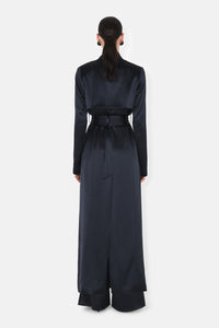Satin trench coat - Midnight