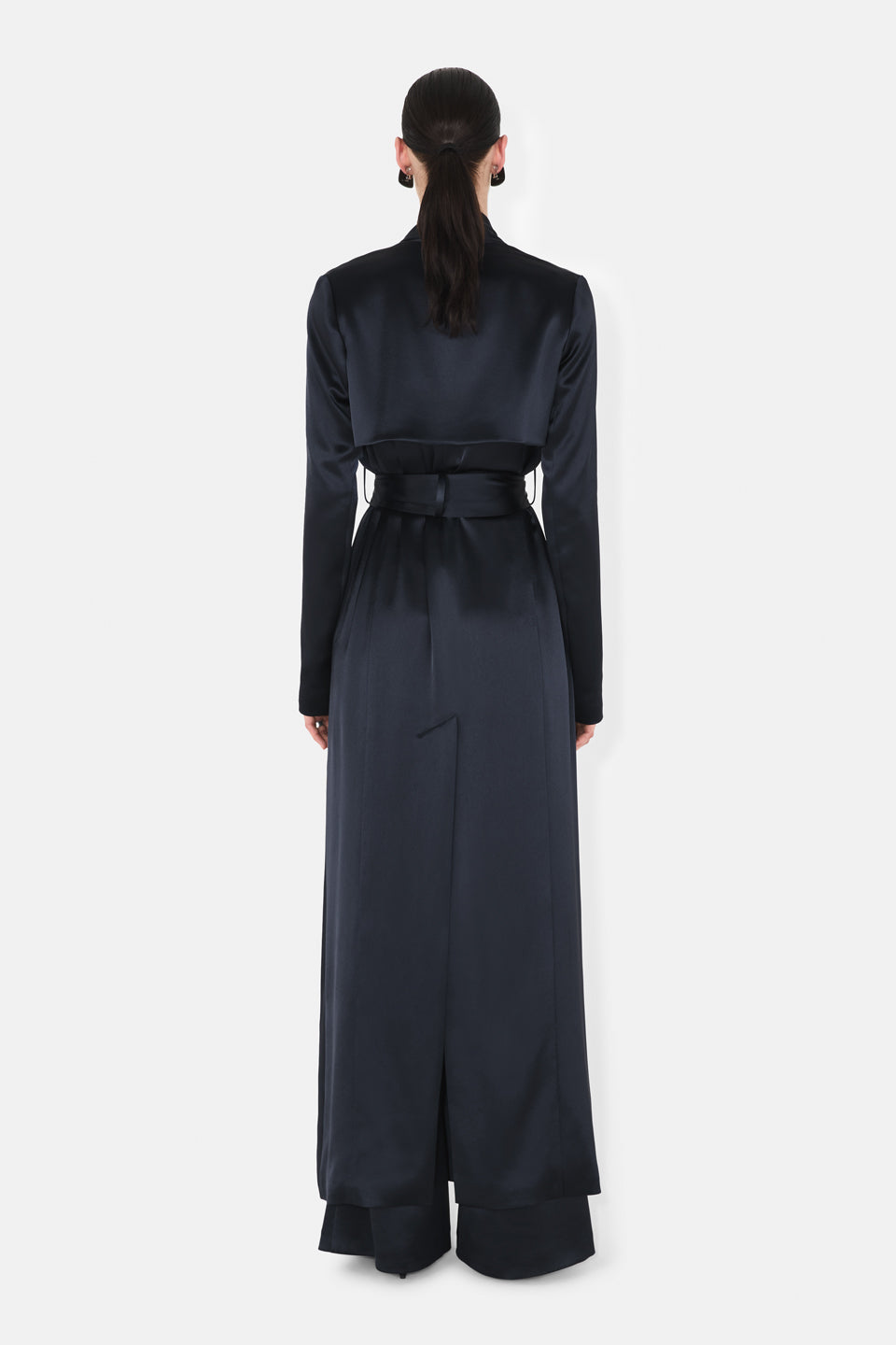 Satin trench coat - Midnight