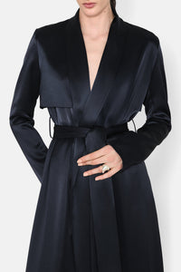 Satin trench coat - Midnight