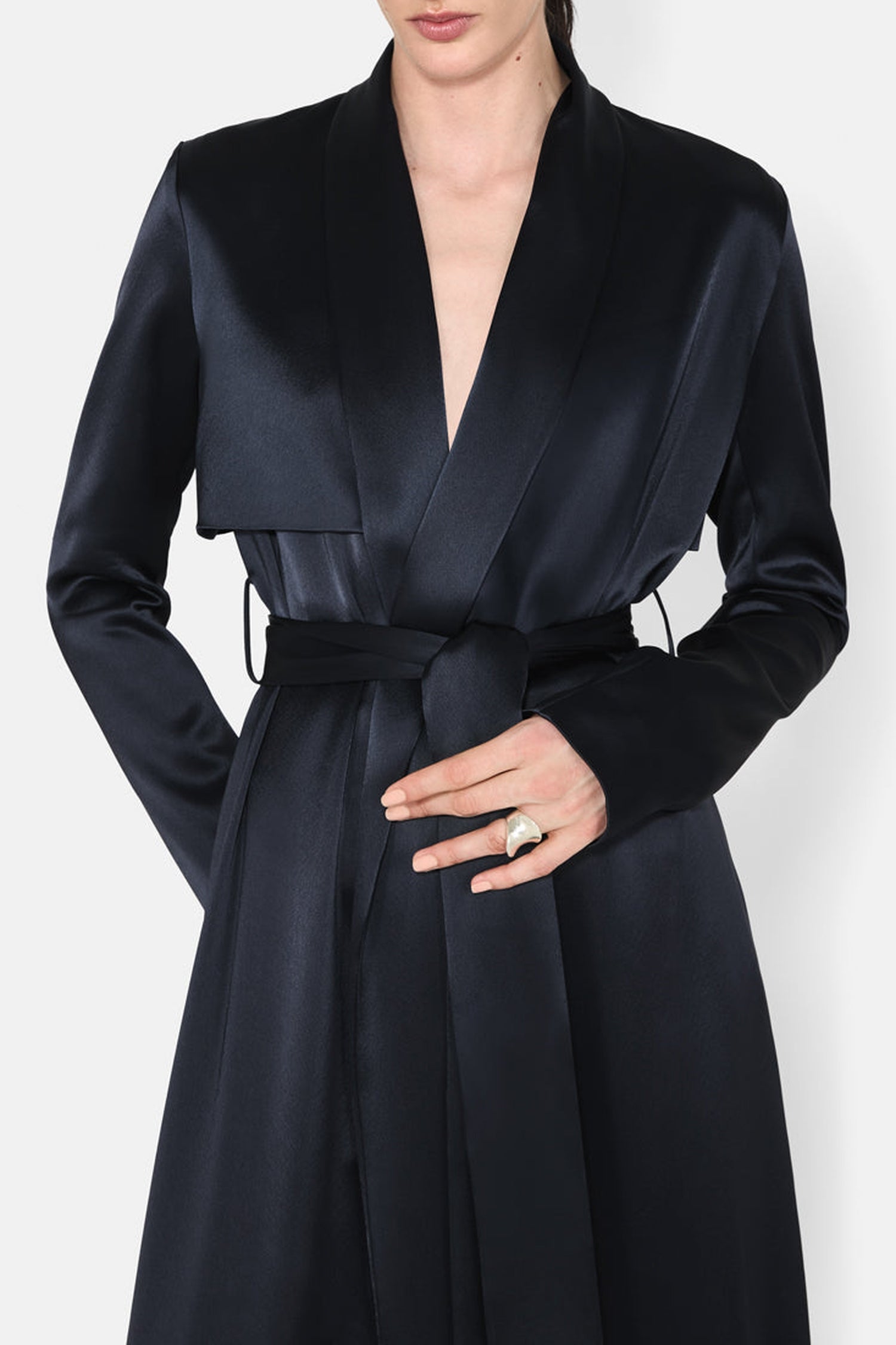 Satin trench coat - Midnight