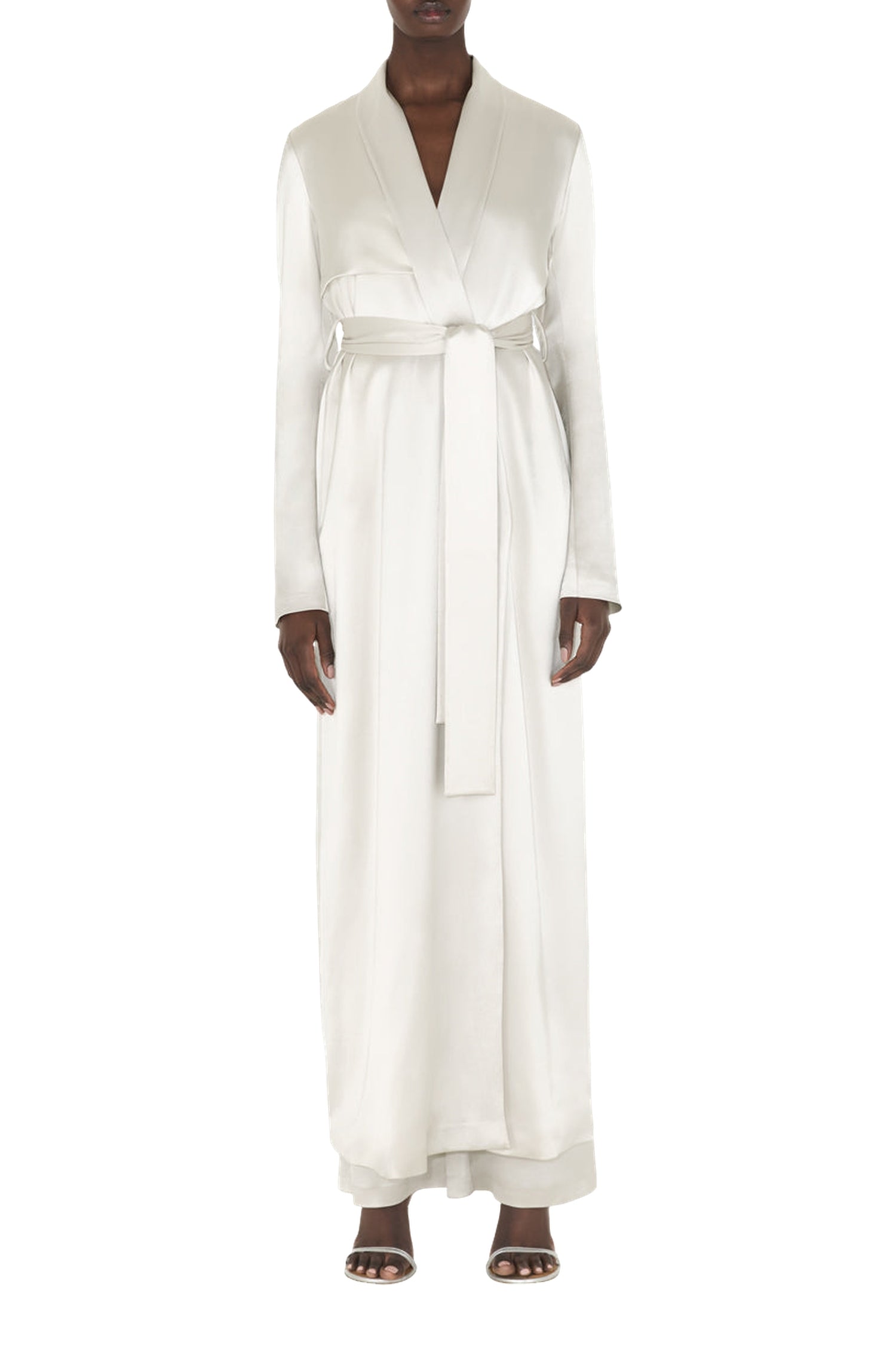 Satin trench coat - Platinum