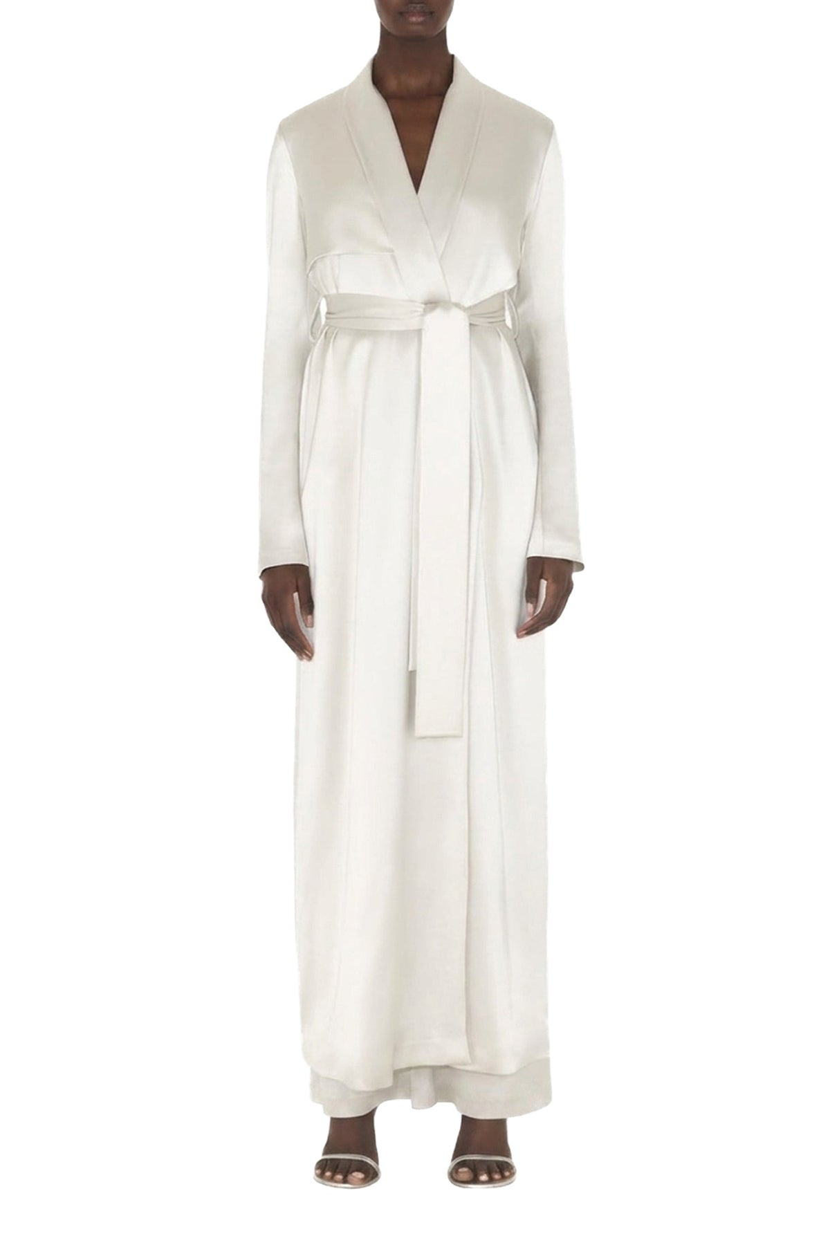 Satin Trench Coat - Platinum