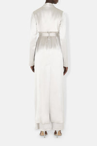 Satin trench coat - Platinum