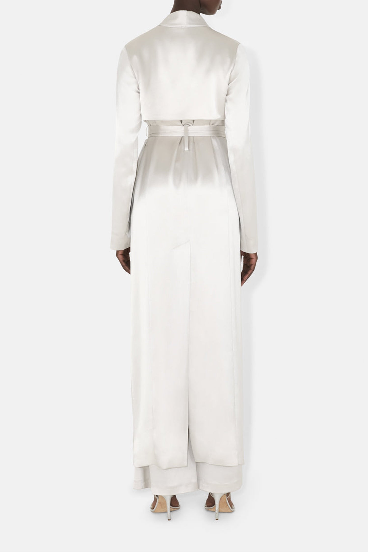 Satin trench coat - Platinum