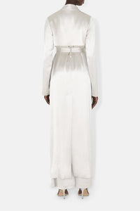 Satin Trench Coat - Platinum