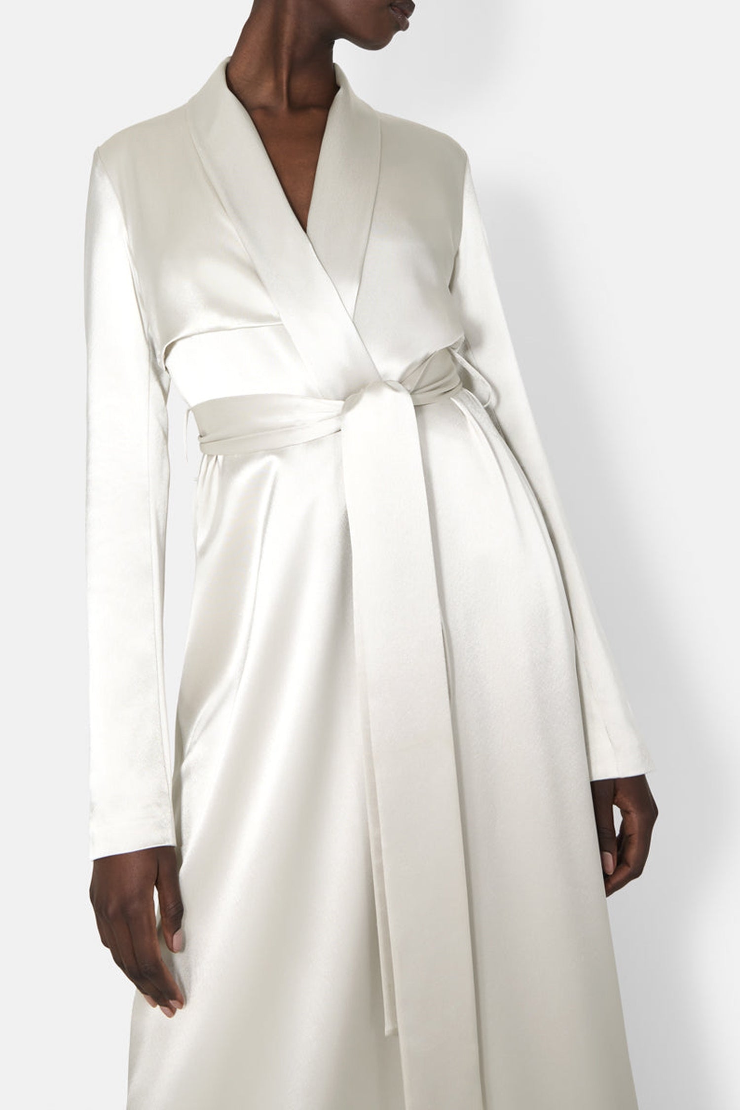 Satin trench coat - Platinum