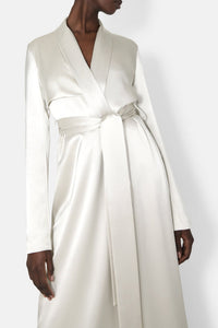 Satin Trench Coat - Platinum