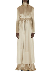 Satin Trench Coat - Sand
