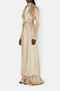 Satin Trench Coat - Sand