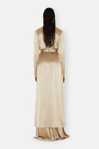 Satin Trench Coat - Sand
