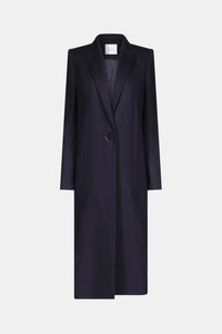 Manteau Boyfriend court en laine - Midnight
