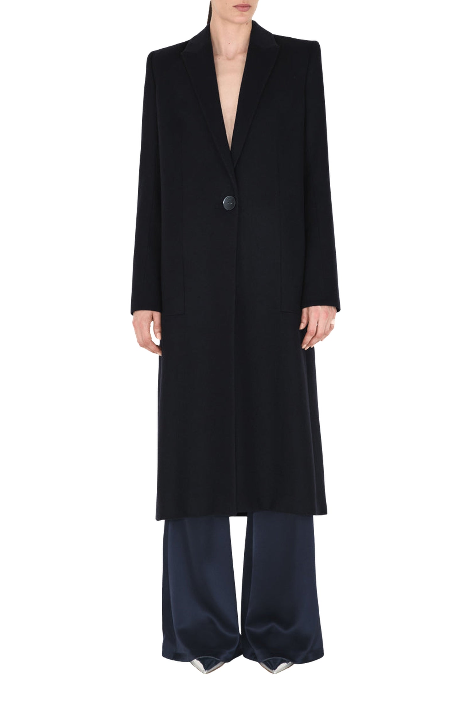 Manteau Boyfriend court en laine - Midnight