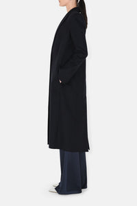 Manteau Boyfriend court en laine - Midnight