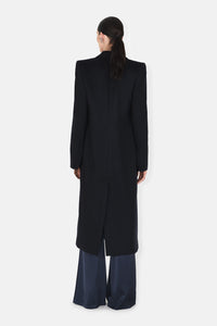 Manteau Boyfriend court en laine - Midnight