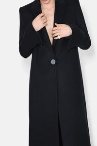 Manteau Boyfriend court en laine - Midnight