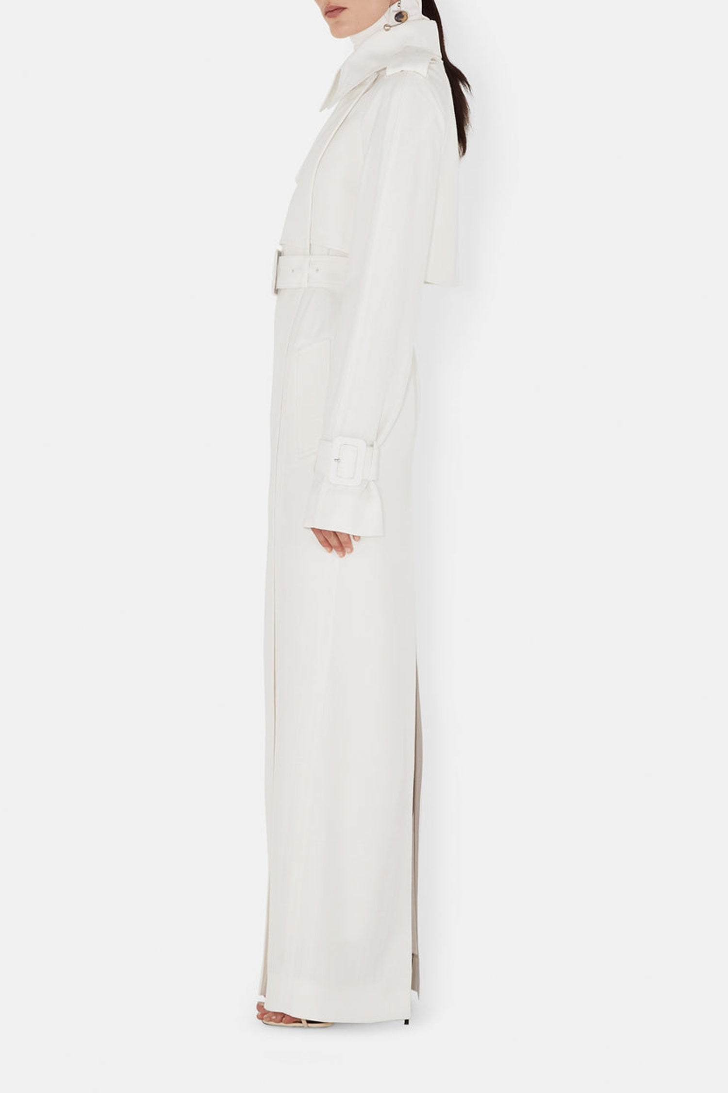 Trench-coat Bridal Francis en satin - White