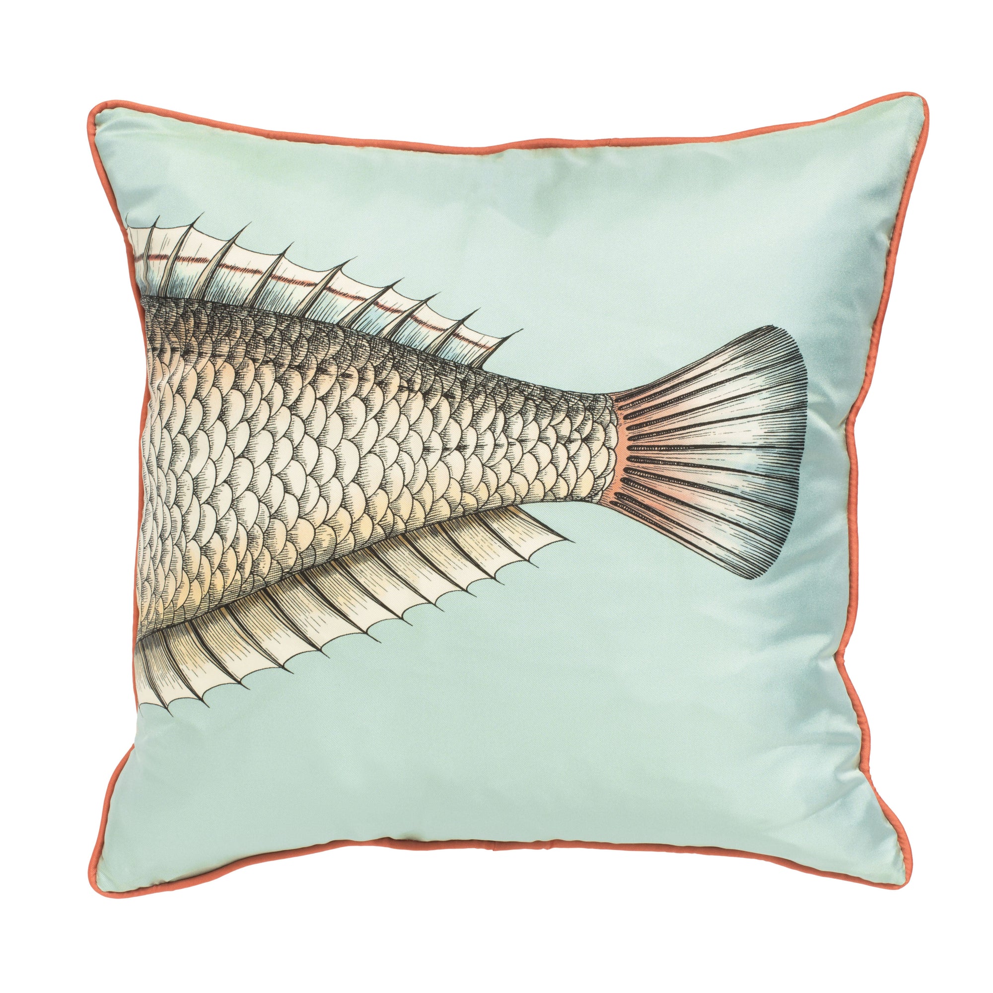 Set of 2 Grande Pesce silk cushions - Blue