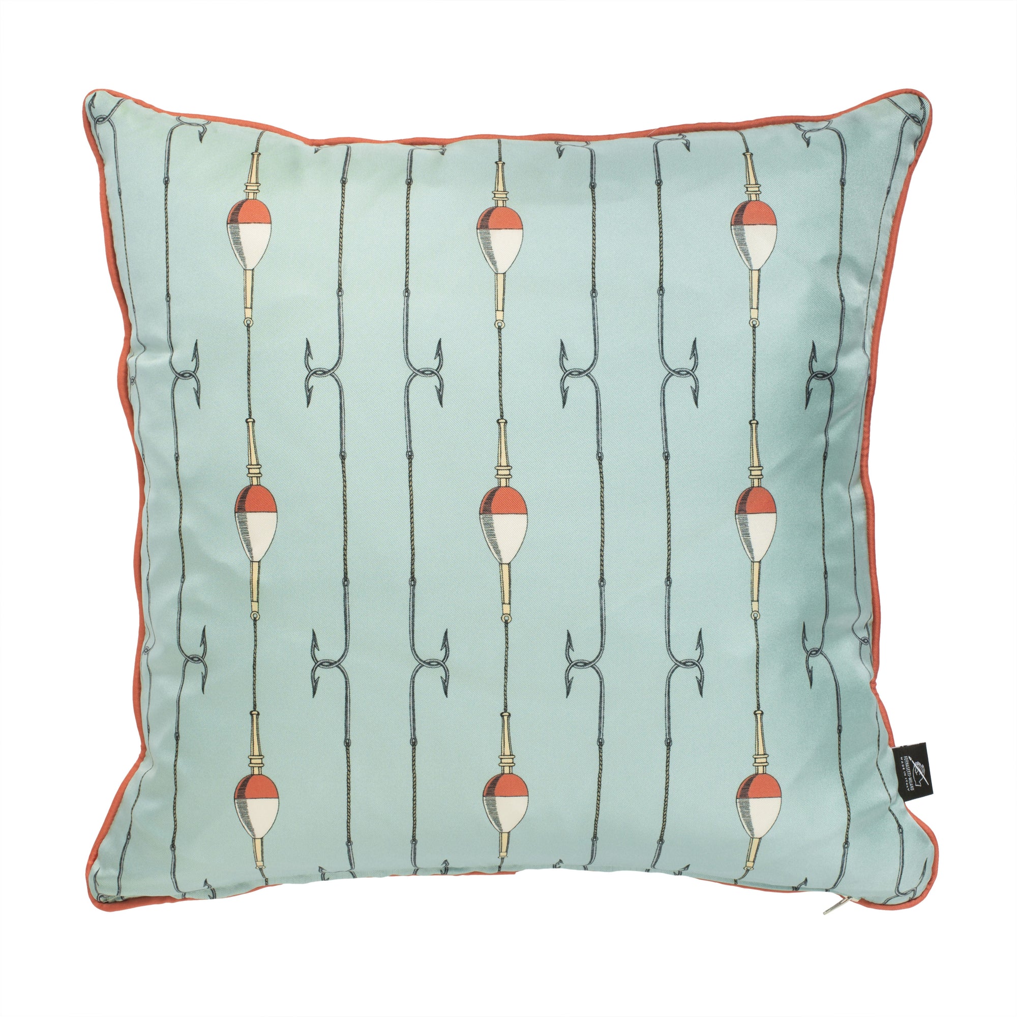 Set of 2 Grande Pesce silk cushions - Blue
