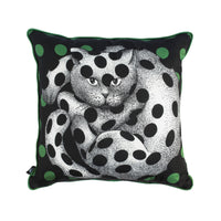 Silk cushion - Black & Green