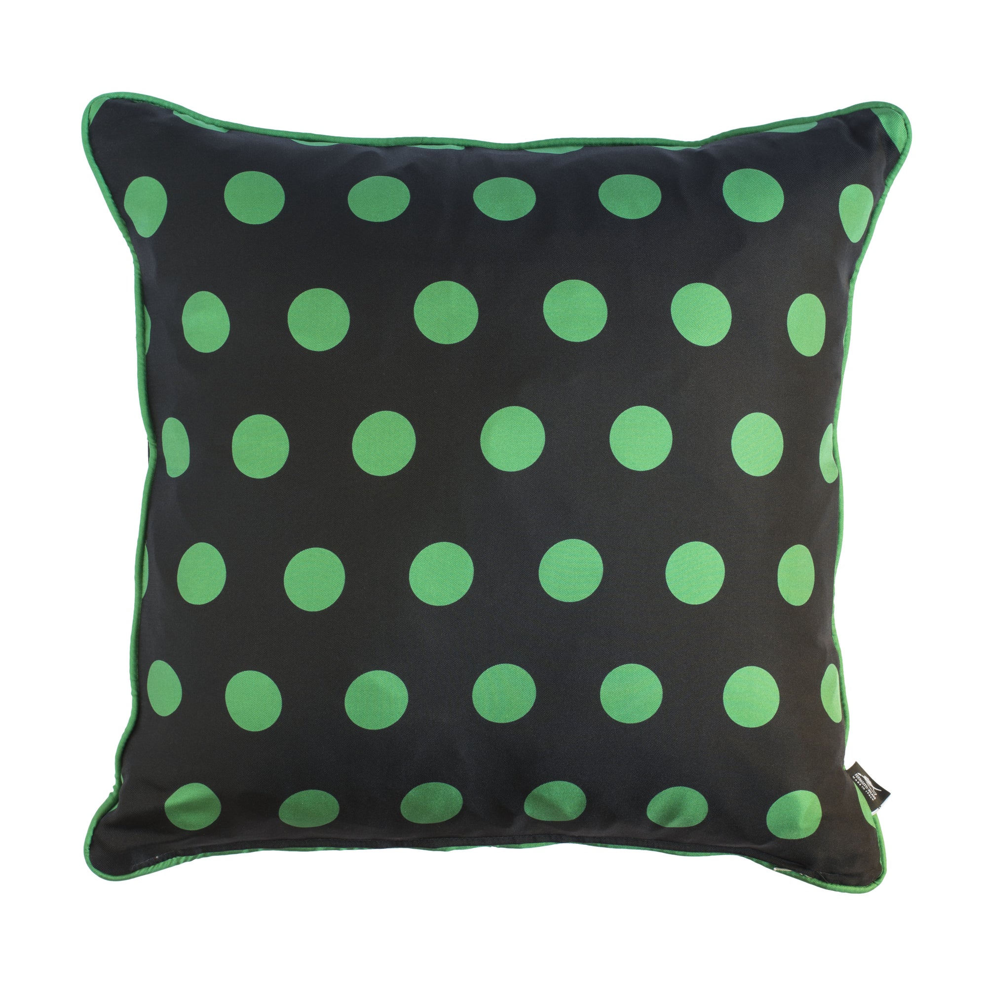 Silk cushion - Black & Green
