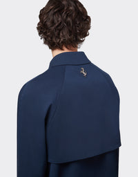 Straight coat with bib - Navy Blu