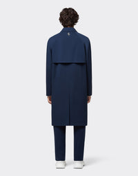 Straight coat with bib - Navy Blu