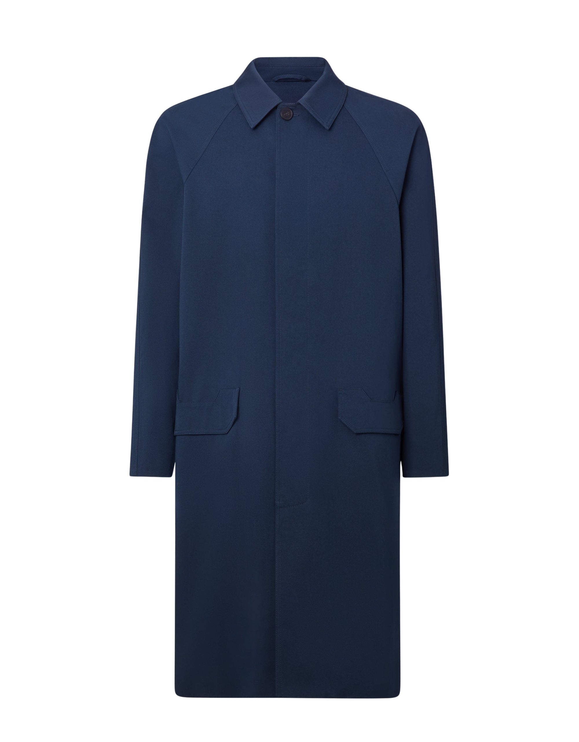 Straight coat with bib - Navy Blu