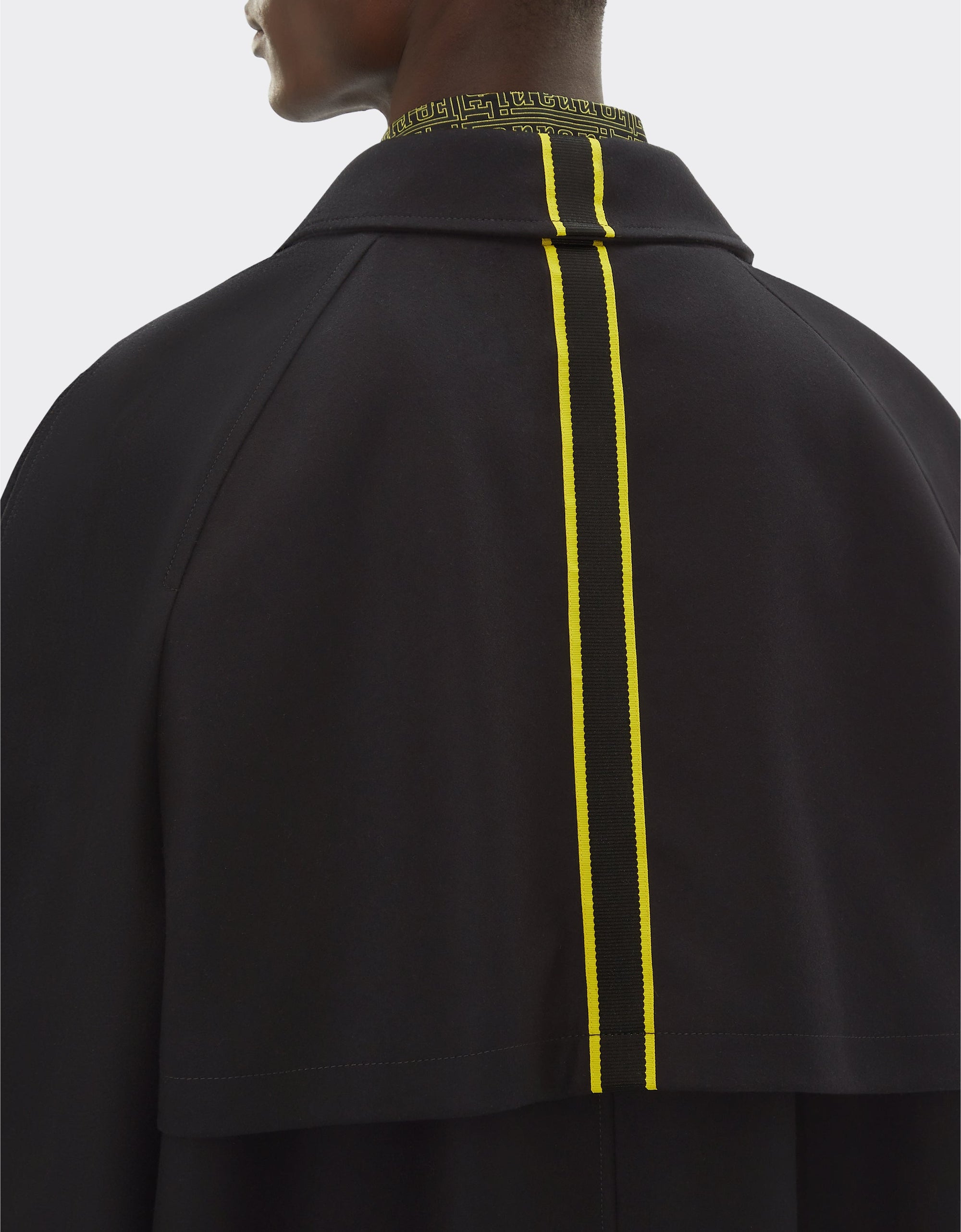 Veste imperméable mi-longue en laine - Nero