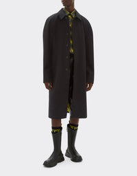 Veste imperméable mi-longue en laine - Nero