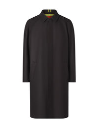 Veste imperméable mi-longue en laine - Nero