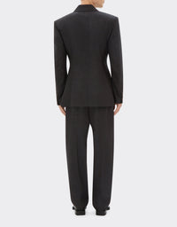 Fitted wool blazer - Grigio Melange Scuro