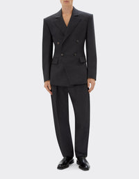 Fitted wool blazer - Grigio Melange Scuro