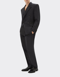 Fitted wool blazer - Grigio Melange Scuro