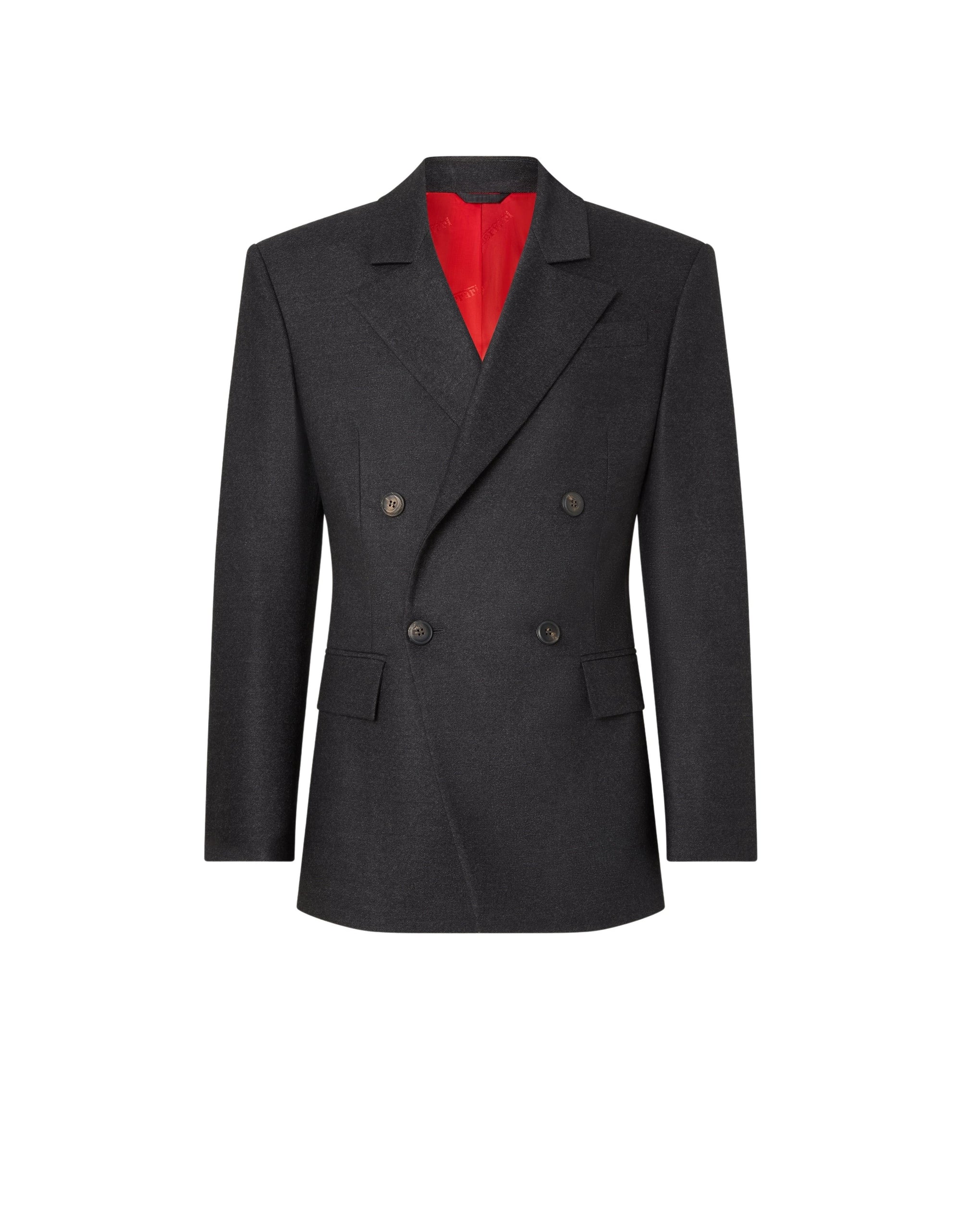 Fitted wool blazer - Grigio Melange Scuro
