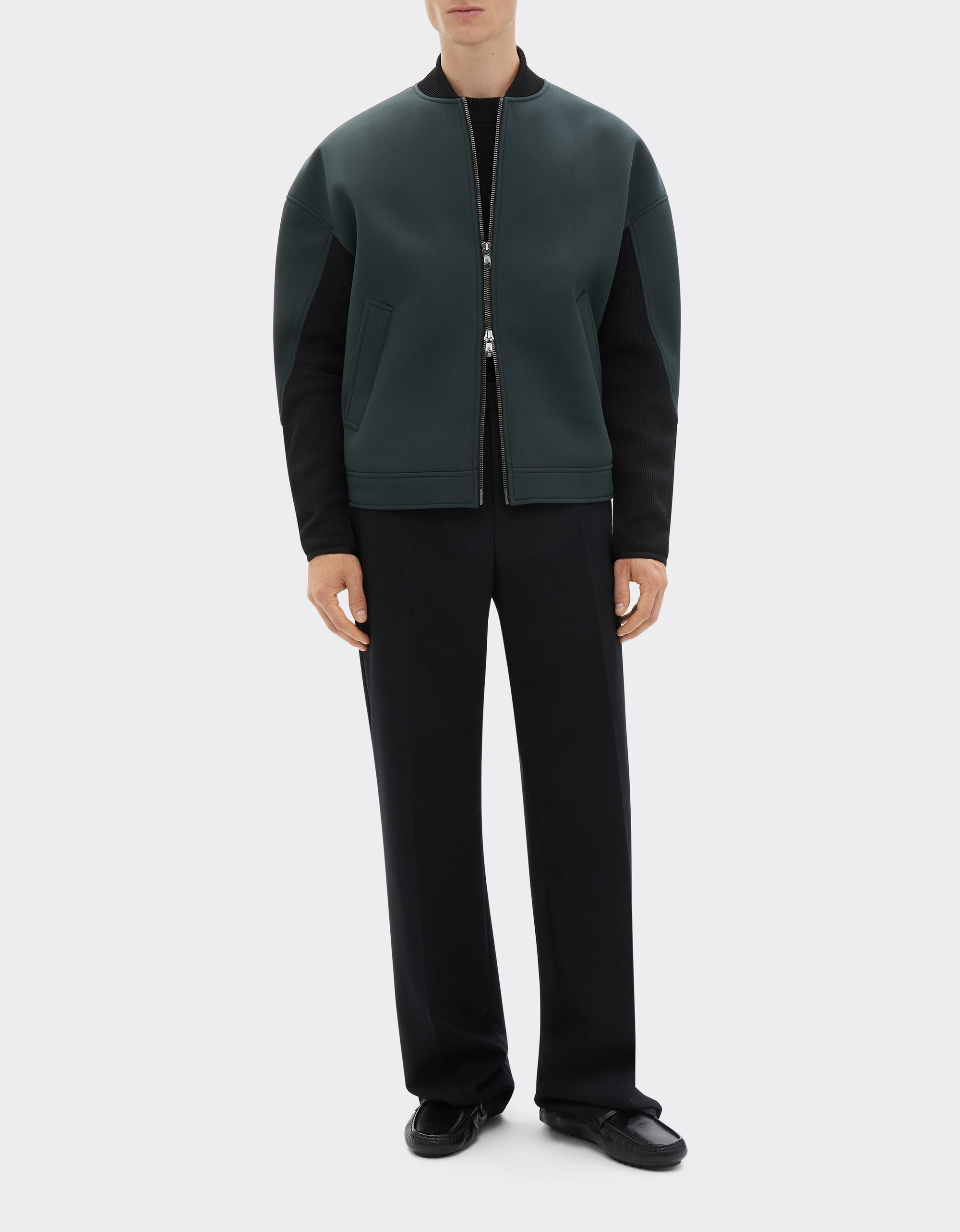 Two-tone wool bomber - Army