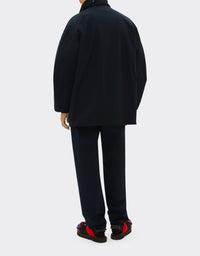 Veste col montant maxi poches - Navy Blu