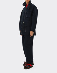 Veste col montant maxi poches - Navy Blu