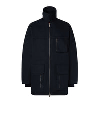 Veste col montant maxi poches - Navy Blu
