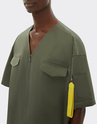 Chemise à manches courtes avec fermeture éclair - Grigio