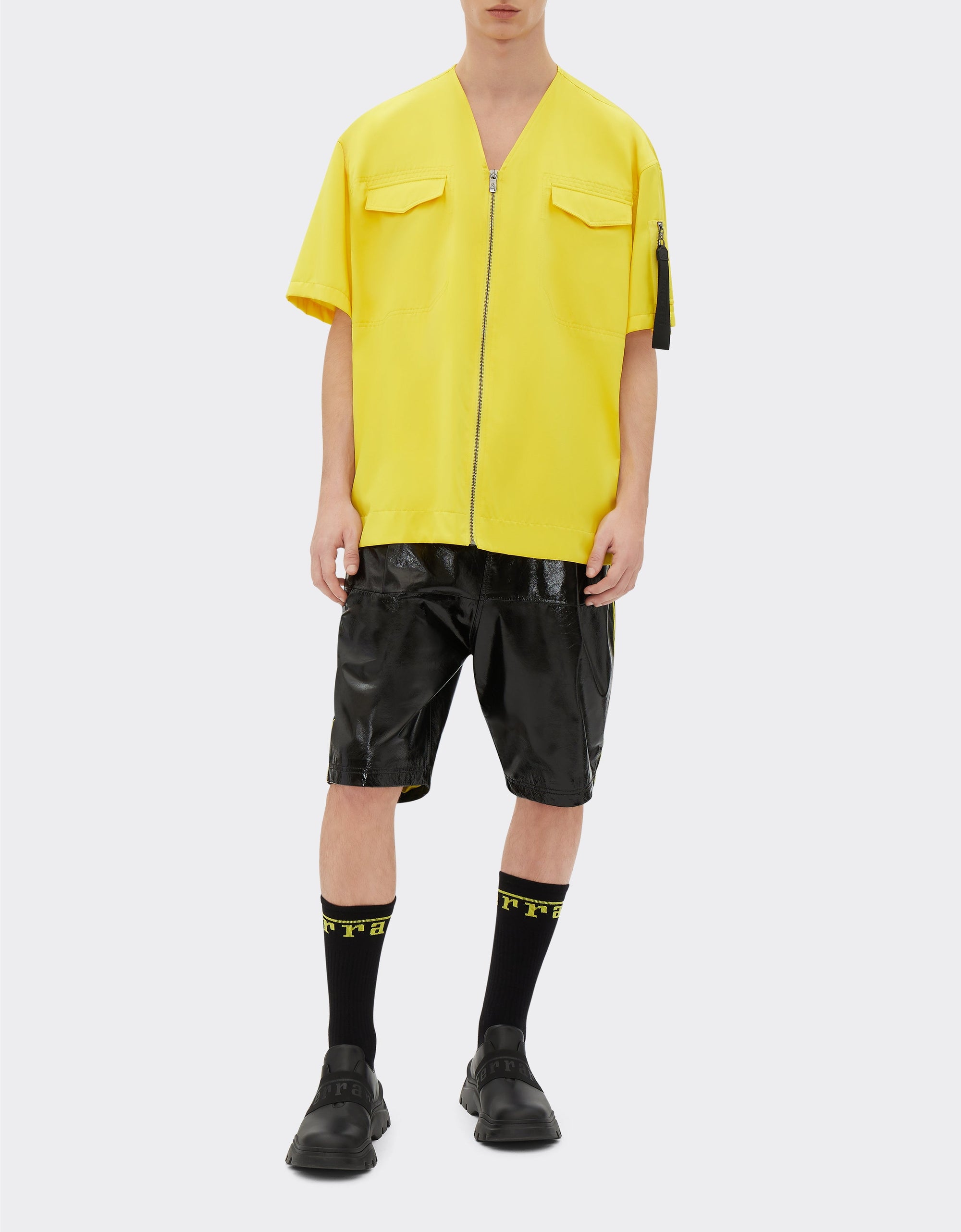 Chemise à manches courtes avec fermeture éclair - Giallo Modena
